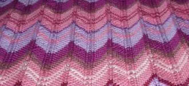 Узор Зигзаг вязаный спицами разными способами со схемами и описанием