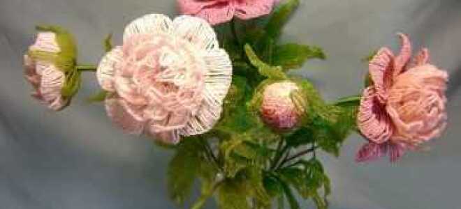 Пион из бисера в подромном фото мастер-классе и схемах