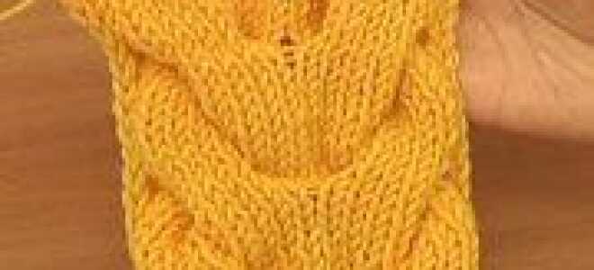 Королевская коса спицами схема: описание вязания