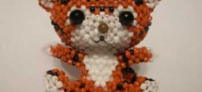 Тигр из бисера: мастер-класс с пошаговыми фото плетения