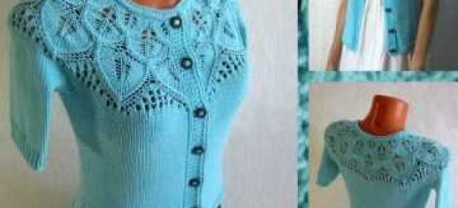 Круглая кокетка вязаная спицами сверху в схемах и пошаговых мастер-классах