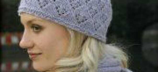 Ажурная шапочка спицами модели для вязания