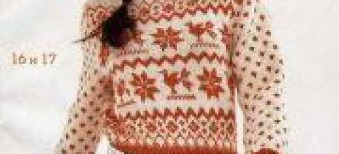Вязание к Новому году красивого пуловера с норвежским узором