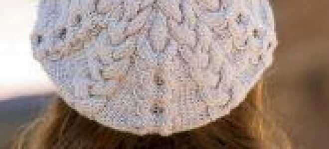 Берет спицами с описанием с косами и примерами схем