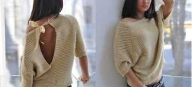 Кофта летучая мышь спицами по схеме вязания и пошаговом видео уроке