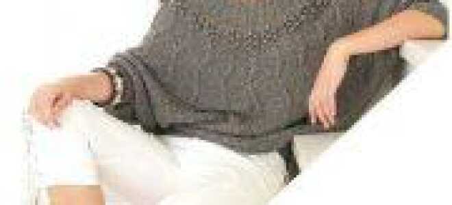 Пуловер летучая мышь, вязание спицами по схеме с описанием