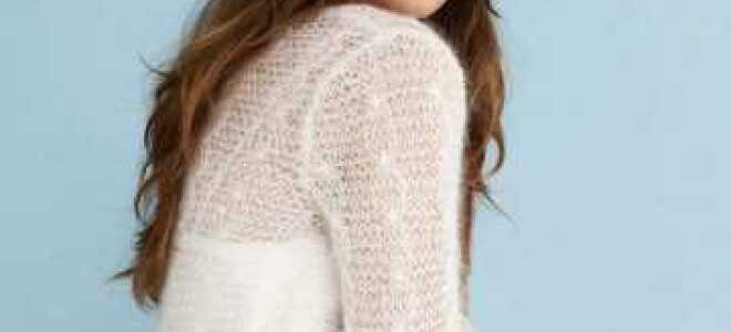 Пуловер спицами из мохера для женщин вяжем по схеме с подробным описанием
