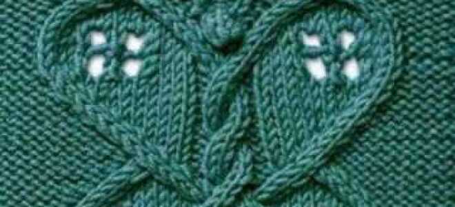 Узор бабочка вязаный спицами разной формы по схеме с описанием