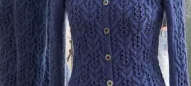 Вязание спицами кофты на пуговицах по схеме с подробным описанием