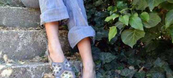 Тапочки из шестиугольников крючком схема, описание, 5 вариантов с фото