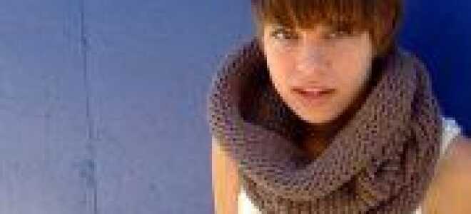 Шарф труба спицами в обучающем уроке (видео)