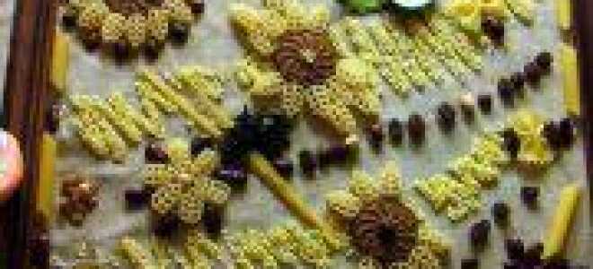 Аппликация из макарон для развития детской моторики